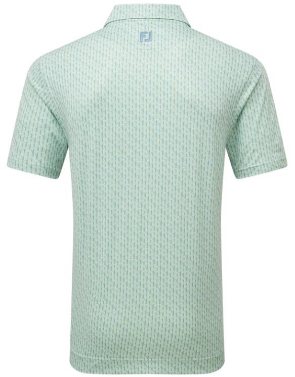 FootJoy Figure Print Lisle męskie polo, jasnozielony/niebieski