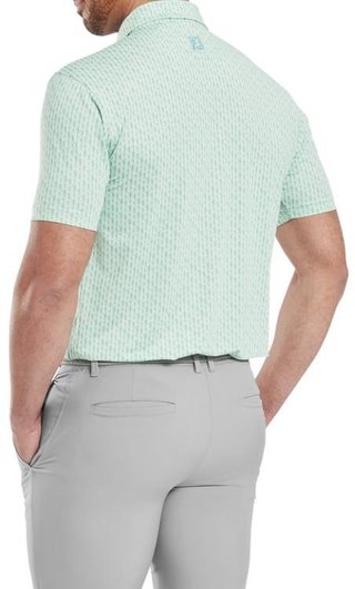 FootJoy Figure Print Lisle męskie polo, jasnozielony/niebieski