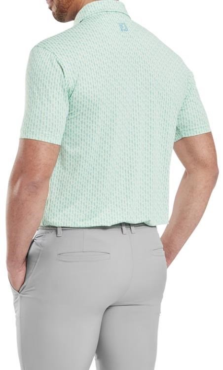 FootJoy Figure Print Lisle męskie polo, jasnozielony/niebieski