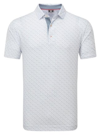 FootJoy Figure Print Lisle męskie polo, white/flint