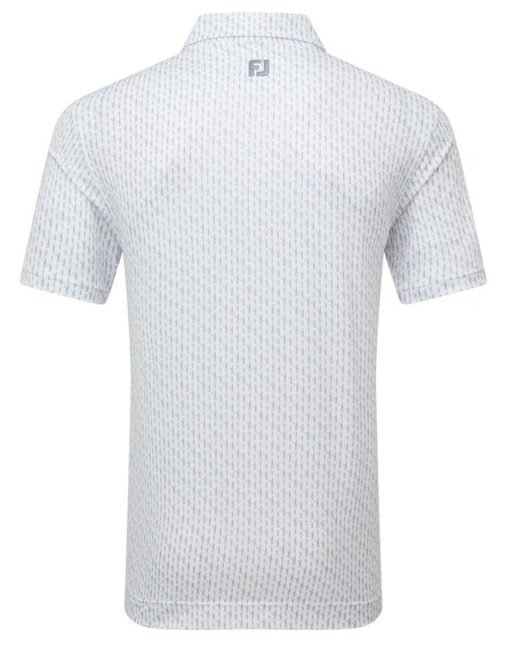 FootJoy Figure Print Lisle męskie polo, white/flint