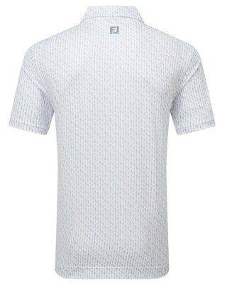 FootJoy Figure Print Lisle męskie polo, white/flint