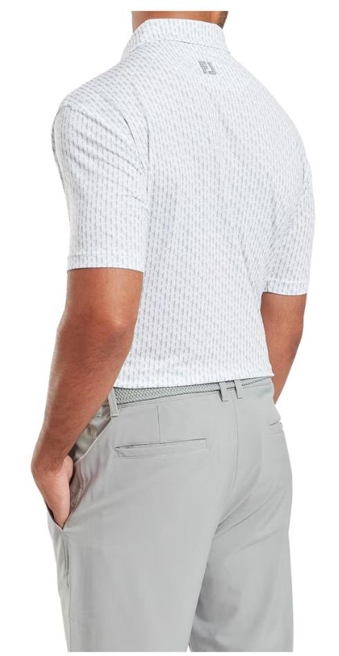FootJoy Figure Print Lisle męskie polo, white/flint