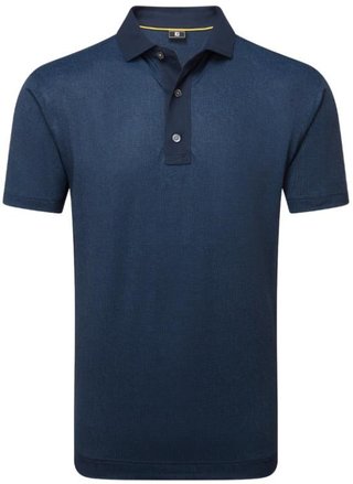 FootJoy Etched Texture Print Lisle męskie polo, granatowy