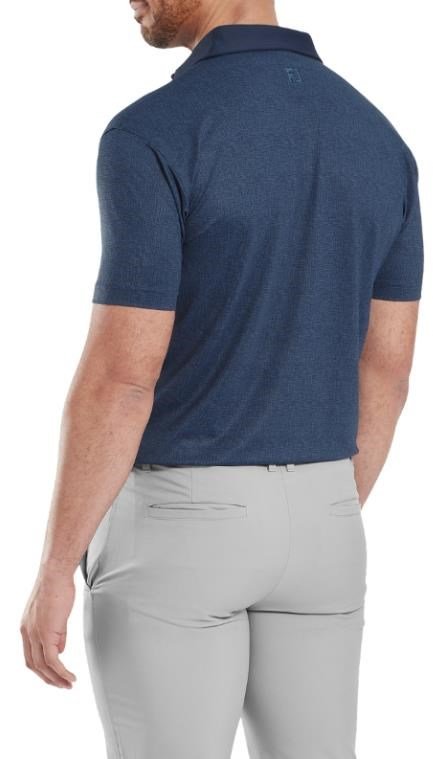 FootJoy Etched Texture Print Lisle męskie polo, granatowy