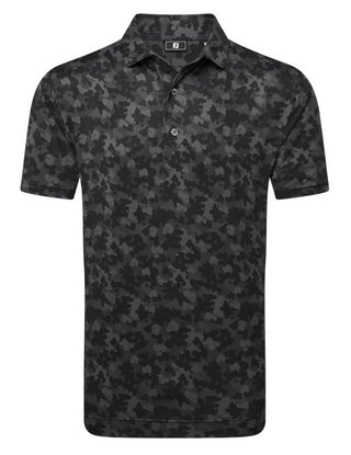 FootJoy Pop Camo Lisle męskie polo, czarne