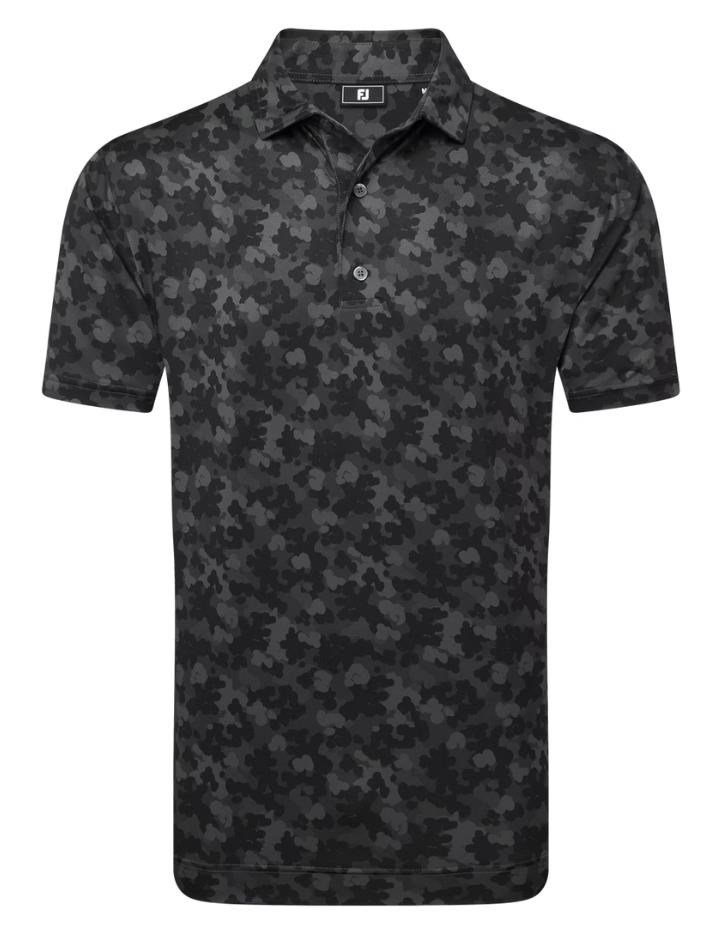 FootJoy Pop Camo Lisle męskie polo, czarne