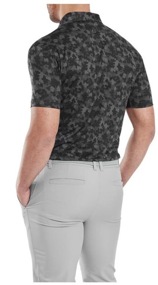 FootJoy Pop Camo Lisle męskie polo, czarne
