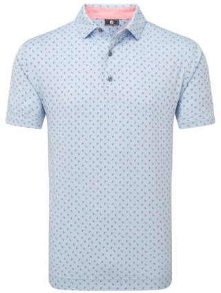 FootJoy Flower Bud Foulard Lisle męskie polo, niebieski