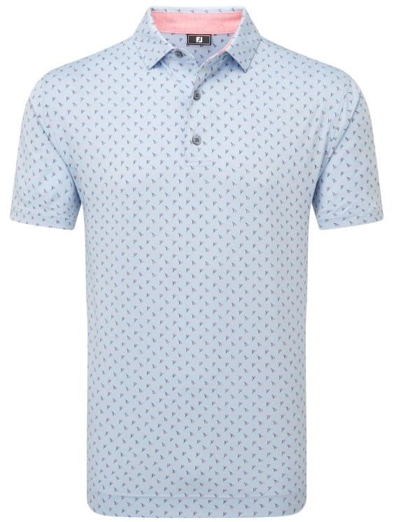 FootJoy Flower Bud Foulard Lisle męskie polo, niebieski