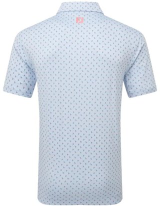 FootJoy Flower Bud Foulard Lisle męskie polo, niebieski