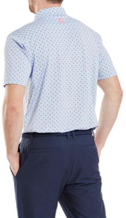 FootJoy Flower Bud Foulard Lisle męskie polo, niebieski