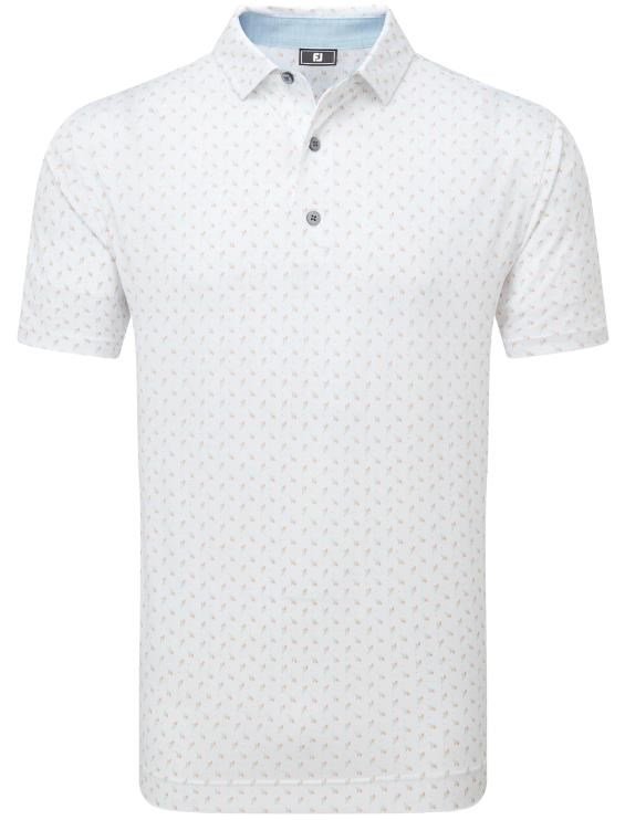 FootJoy Flower Bud Foulard Lisle męskie polo, biały