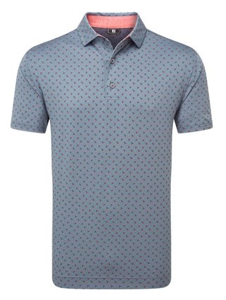 FootJoy Flower Bud Foulard Lisle męskie polo, flint