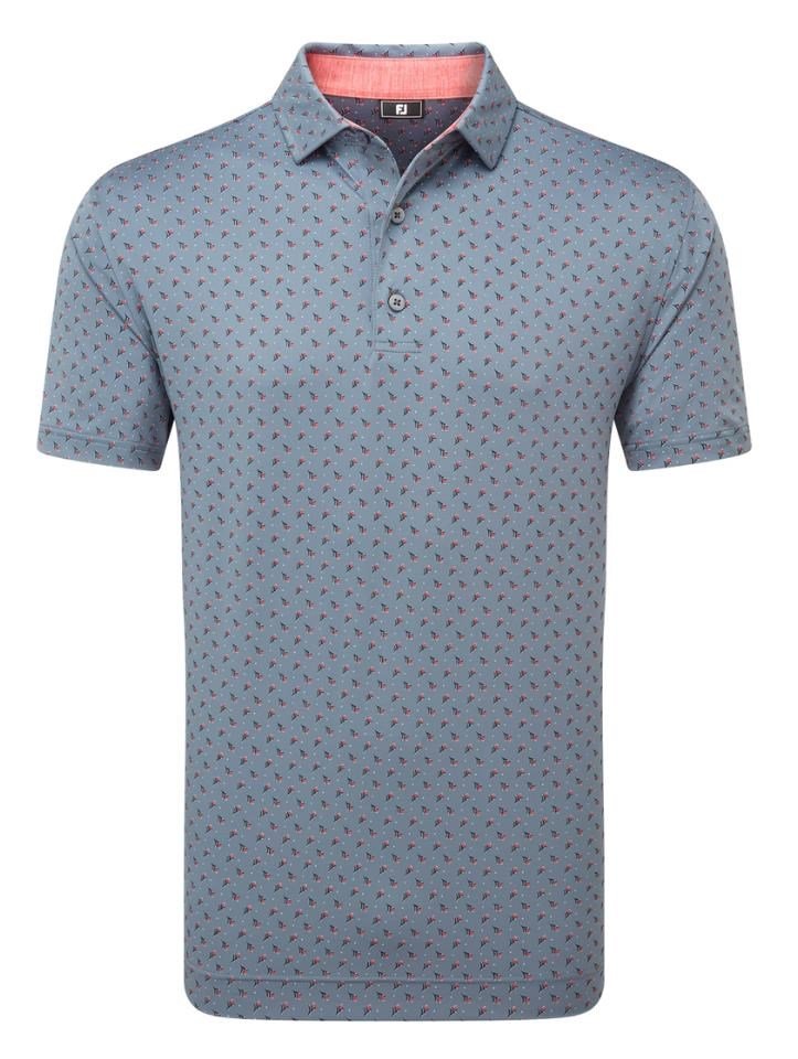 FootJoy Flower Bud Foulard Lisle męskie polo, flint