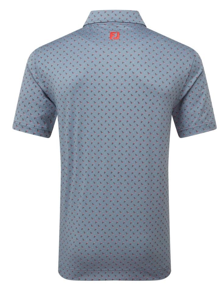 FootJoy Flower Bud Foulard Lisle męskie polo, flint