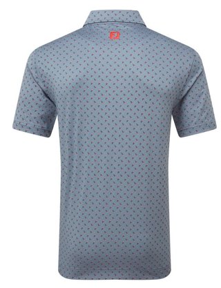 FootJoy Flower Bud Foulard Lisle męskie polo, flint