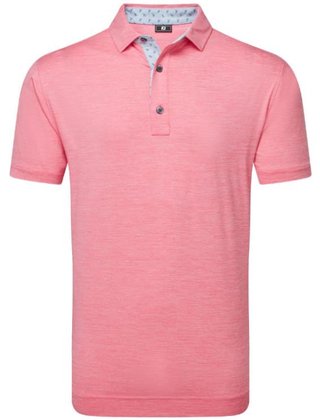 FootJoy Heather Lisle with Trim męskie polo, różowy