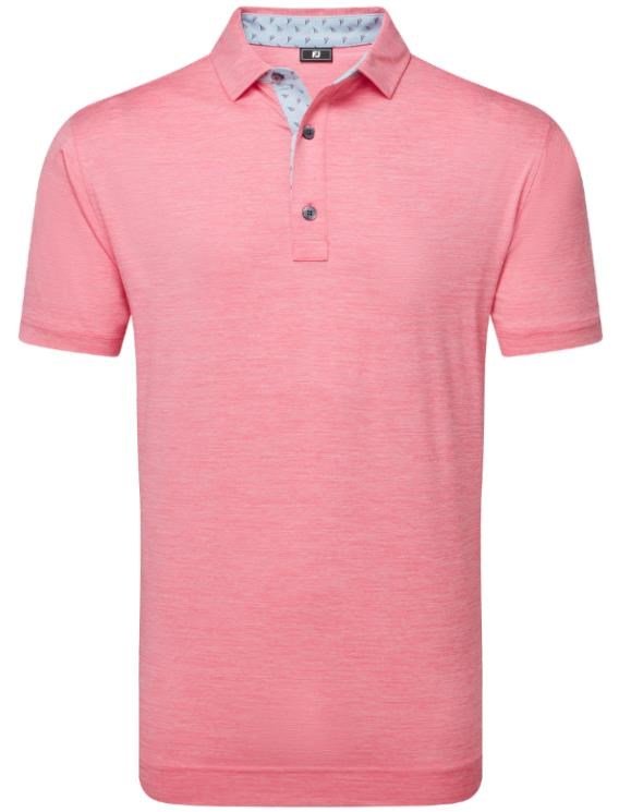FootJoy Heather Lisle with Trim męskie polo, różowy