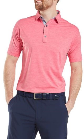 FootJoy Heather Lisle with Trim męskie polo, różowy