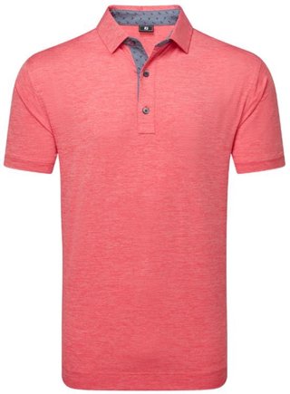 FootJoy Heather Lisle with Trim męskie polo, hibiscus