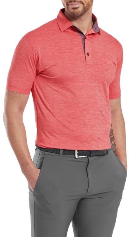 FootJoy Heather Lisle with Trim męskie polo, hibiscus