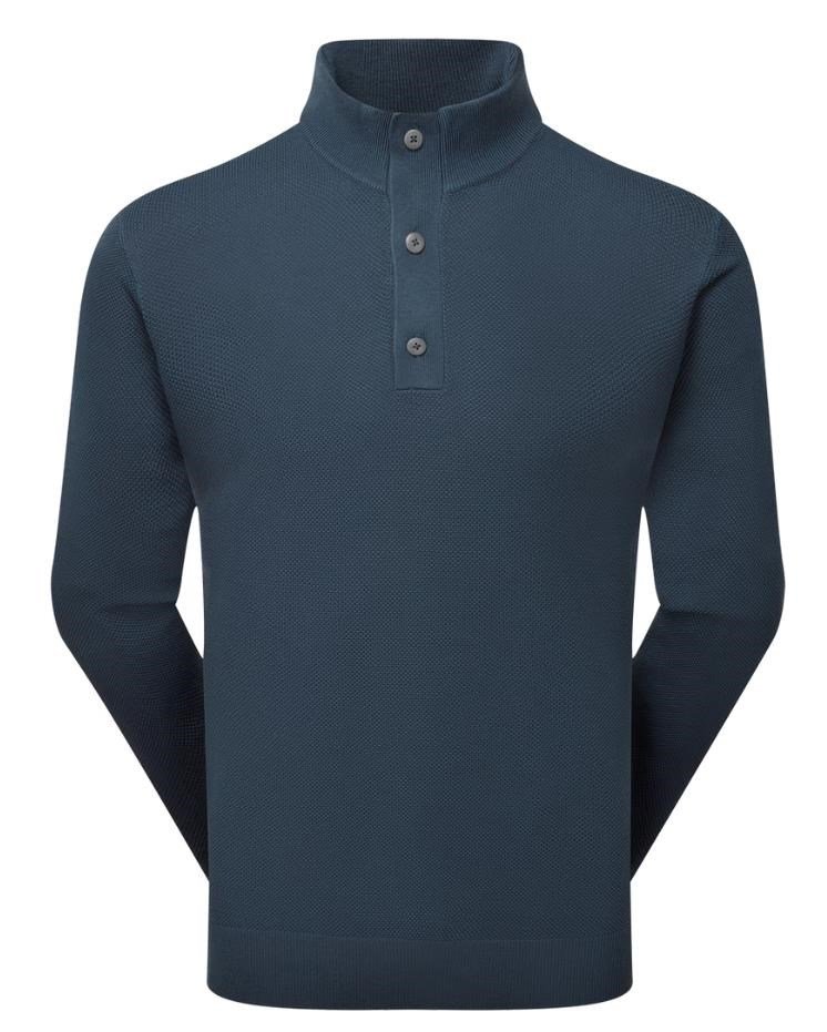 FootJoy Drirelease Button Placket męski sweter, dark denim