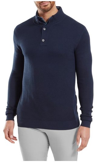 FootJoy Drirelease Button Placket męski sweter, dark denim