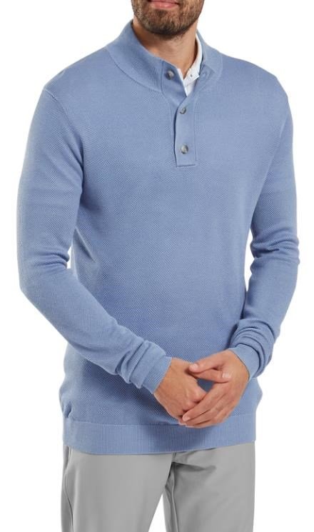 FootJoy Drirelease Button Placket męski sweter, niebieski
