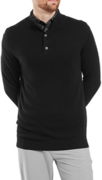 FootJoy Drirelease Button Placket męski sweter, czarne
