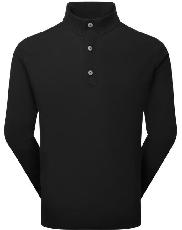 FootJoy Drirelease Button Placket męski sweter, czarne