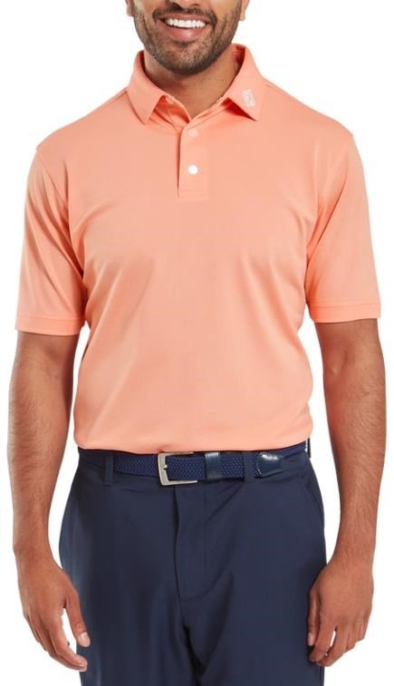 FootJoy Stretch Pique Solid Athletic Fit męskie polo, papaya