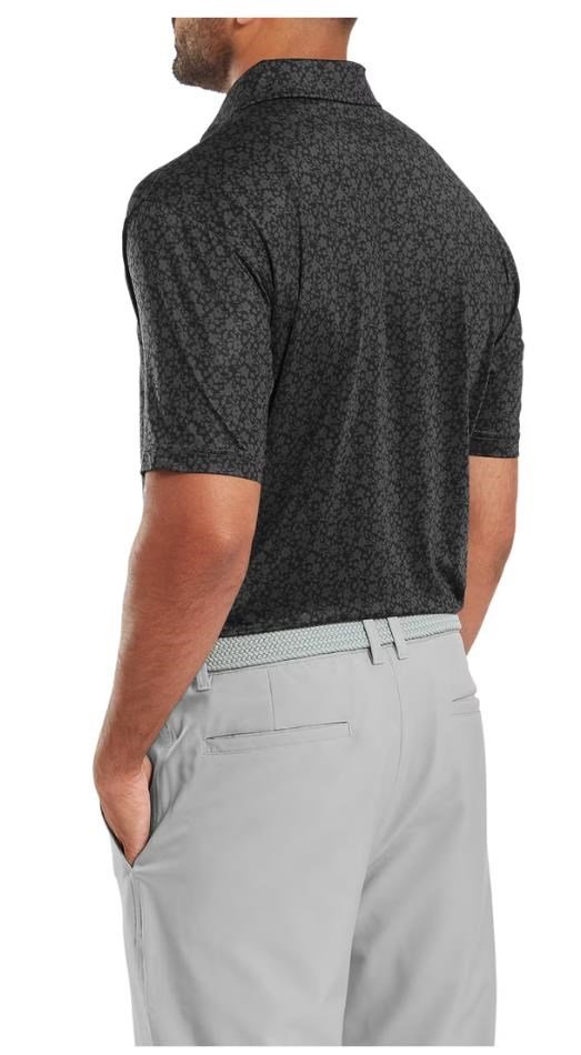 FootJoy Painted Floral Lisle męskie polo, czarne