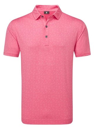 FootJoy Painted Floral Lisle męskie polo, różowe