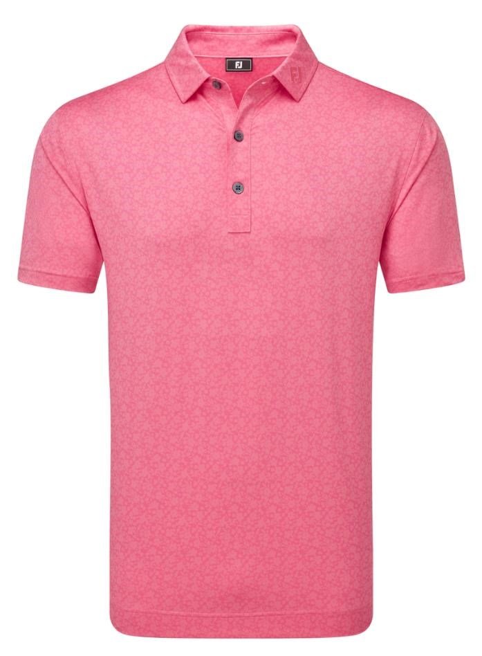 FootJoy Painted Floral Lisle męskie polo, różowe