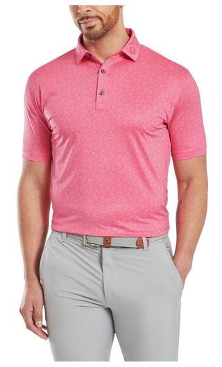 FootJoy Painted Floral Lisle męskie polo, różowe
