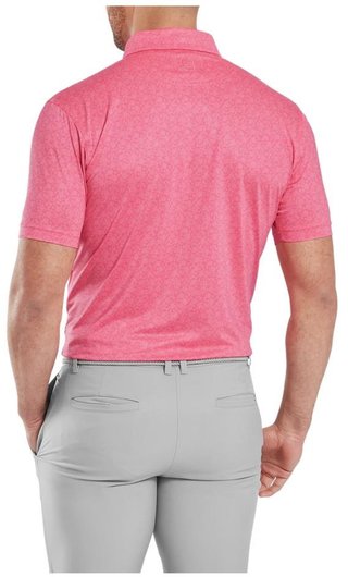 FootJoy Painted Floral Lisle męskie polo, różowe