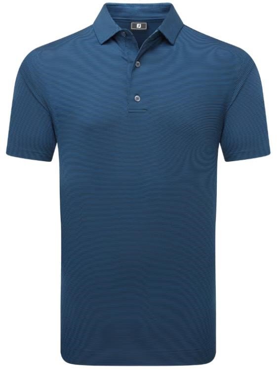 FootJoy Micro Feeder Stripe Lisle męskie polo, granatowy
