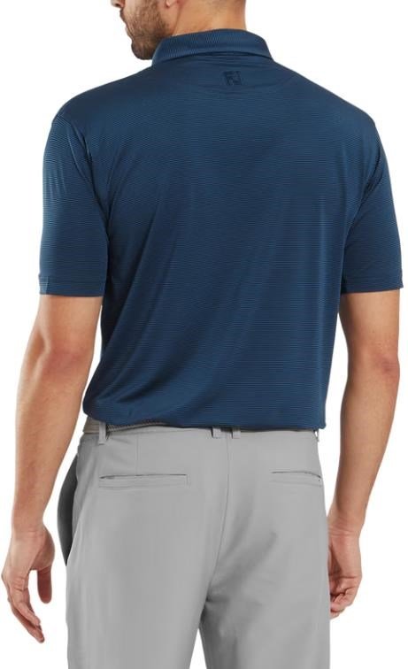 FootJoy Micro Feeder Stripe Lisle męskie polo, granatowy