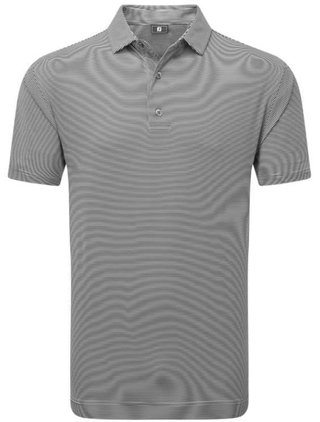 FootJoy Micro Feeder Stripe Lisle męskie polo, czarne/biały