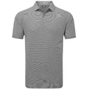 FootJoy Micro Feeder Stripe Lisle męskie polo, czarne/biały
