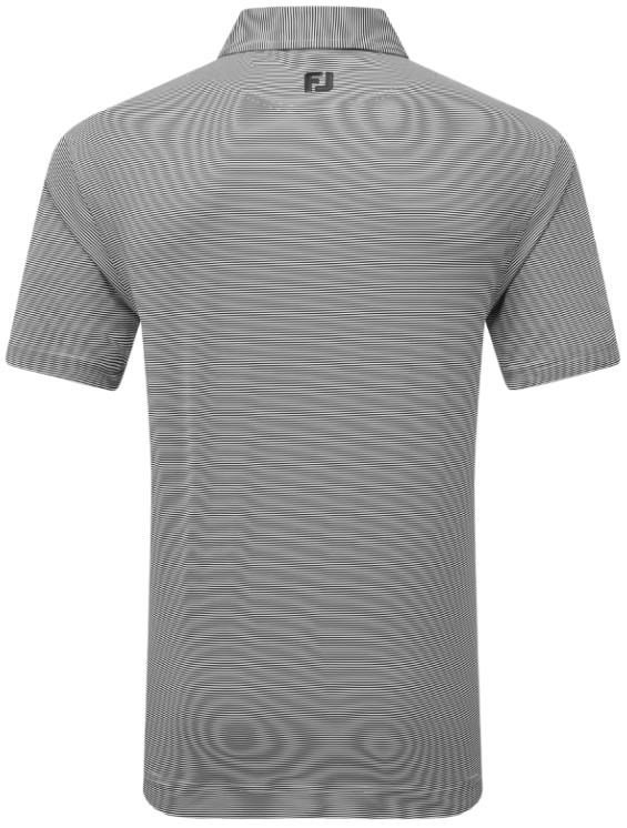 FootJoy Micro Feeder Stripe Lisle męskie polo, czarne/biały
