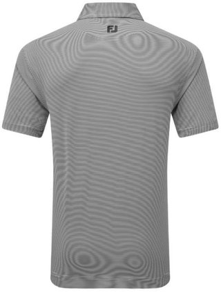 FootJoy Micro Feeder Stripe Lisle męskie polo, czarne/biały