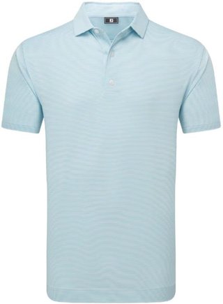 FootJoy Micro Feeder Stripe Lisle męskie polo, niebieski/biały