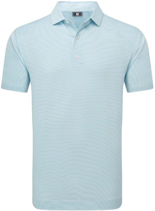 FootJoy Micro Feeder Stripe Lisle męskie polo, niebieski/biały