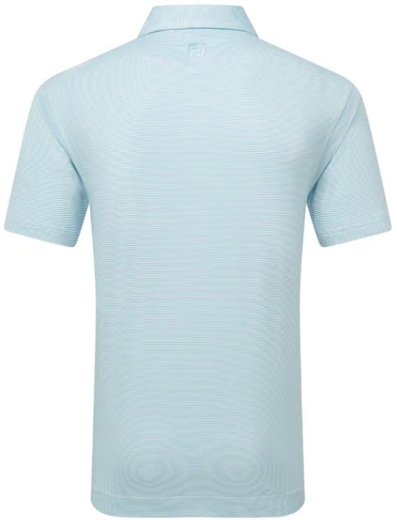 FootJoy Micro Feeder Stripe Lisle męskie polo, niebieski/biały