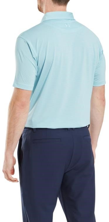 FootJoy Micro Feeder Stripe Lisle męskie polo, niebieski/biały