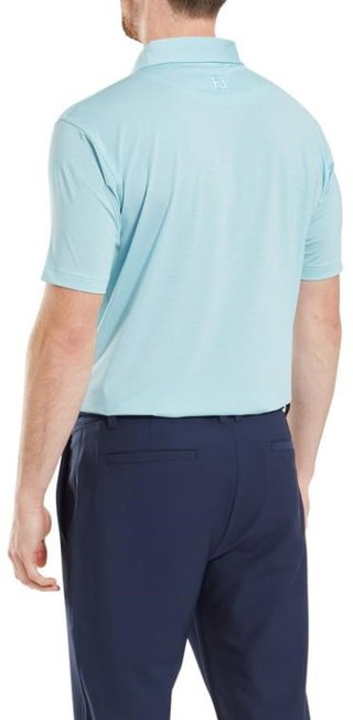 FootJoy Micro Feeder Stripe Lisle męskie polo, niebieski/biały