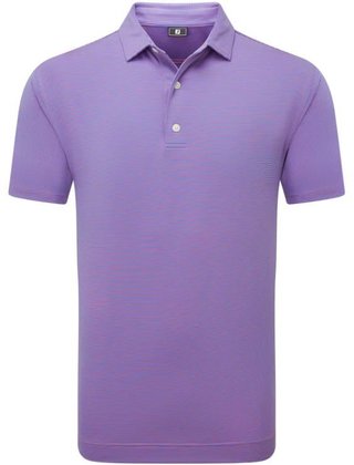 FootJoy Micro Feeder Stripe Lisle męskie polo, marine/pink