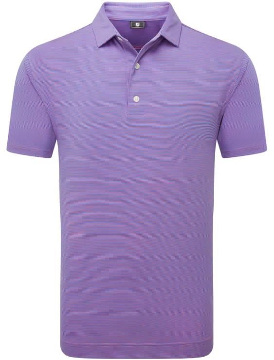 FootJoy Micro Feeder Stripe Lisle męskie polo, marine/pink